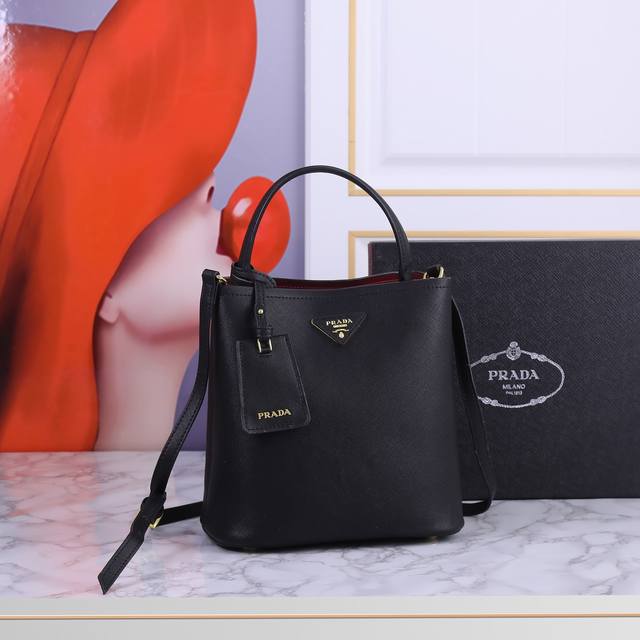 Return model 98918 Prada Double Bucket High-grade crocodile pattern color matchi