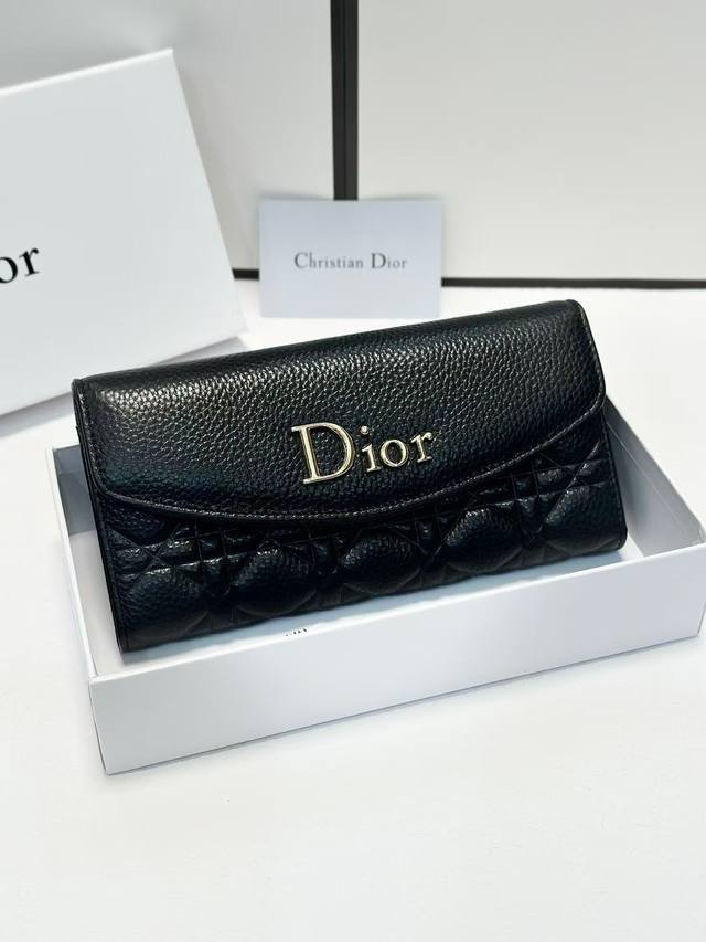 Color Black Size 19X10 Dior Fashion Wallet Top Layer Cowhide Cabinet Super Rich