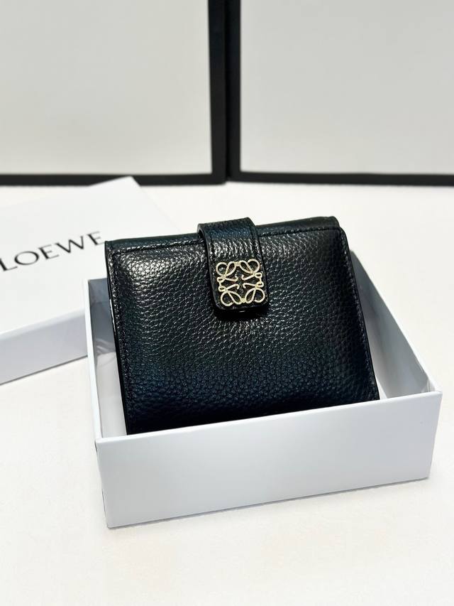 Color Black Size 12X9.5 Loewe short wallet Classic style Fine workmanship Durabl