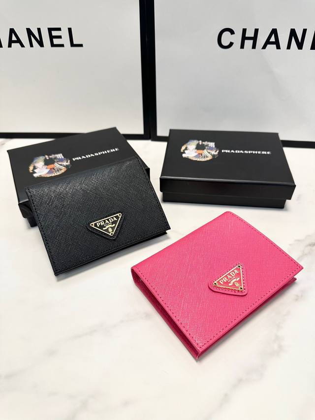 Color Black Rose Red Blue Pink Size 11X10 Prada fashion wallet, high-quality cro