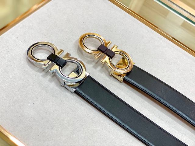 Salvatore Ferragamo*Width: 3.4cm New pure cowhide with new style exquisite buckl