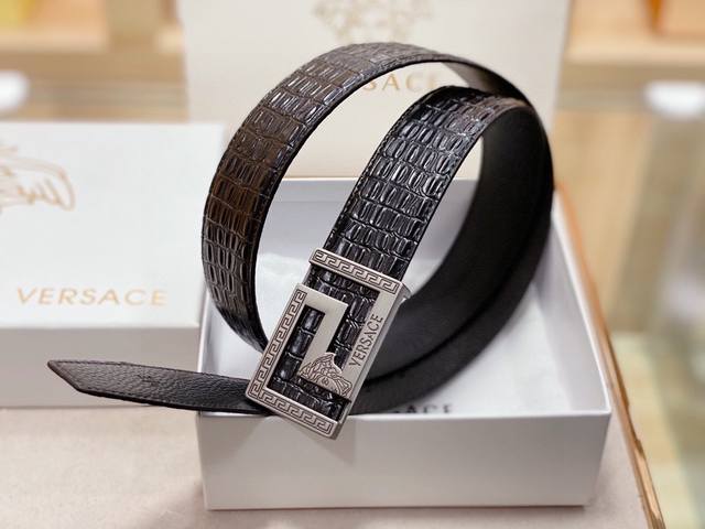 Versace - Pure first-layer cowhide, double-sided, high-end goods, clear texture,