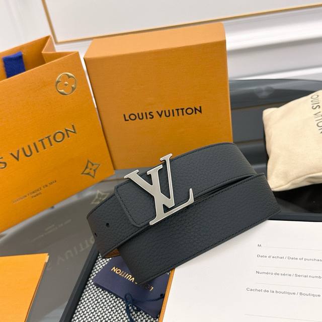 Luxurious modern Taurillon leather, elegantly embellished with the iconic LV ini