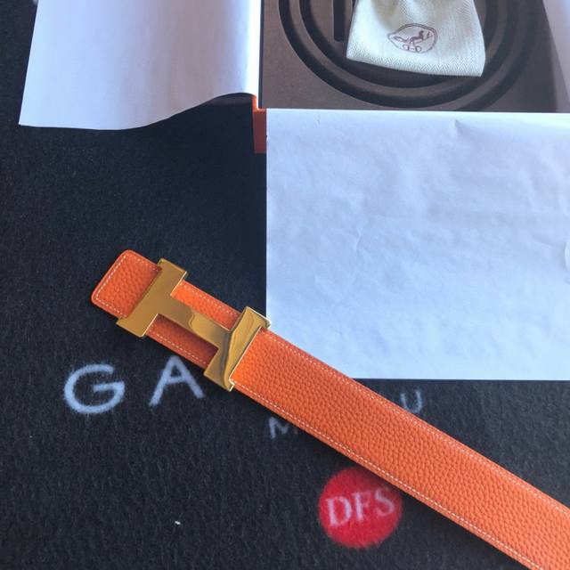 Original quality Hermes H four-corner welding point bright gold palladium buckle