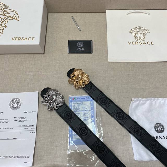 Brand: Versace Grade: Original private goods. Top layer cowhide, counter sales,