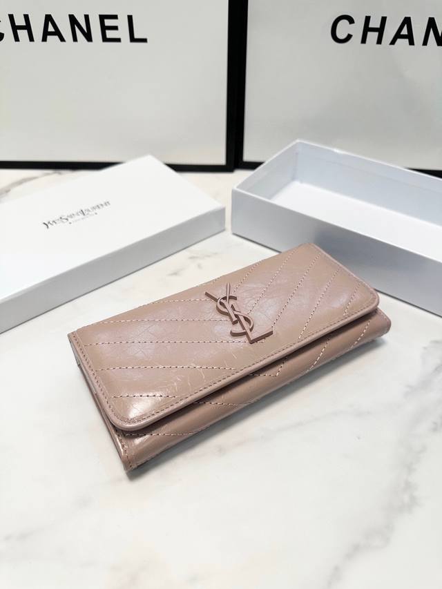 Color Black and Pink Size 19X10 Yves Saint Laurent classic wallet Imported calfs