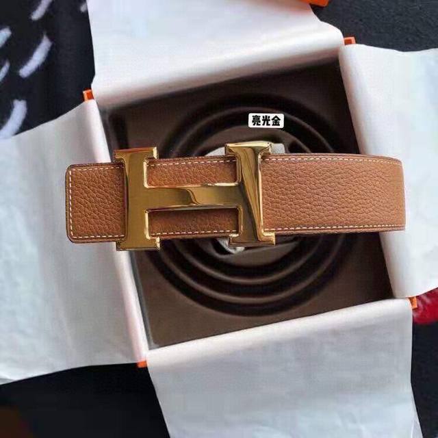 Hermes original quality Hermes Hermes classic H shiny gold palladium buckle, imp