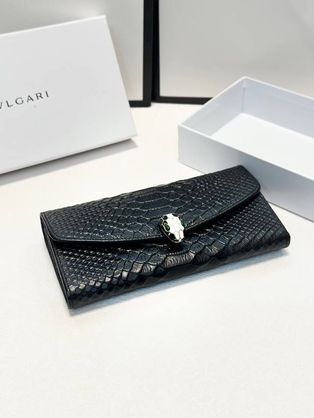 Color Black Size 19X10 Bulgari original cowhide wallet Super strong workmanship