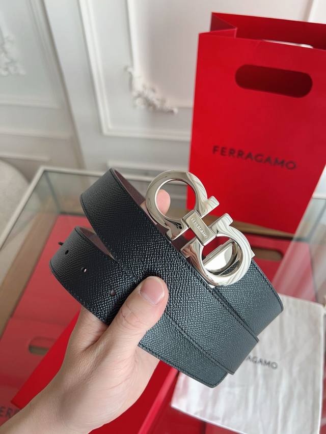 Ferragamo 3.5cm without interlayer, original leather, precision brass hardware,