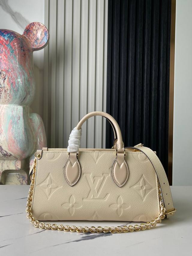Top original home real shot M23698 Beige full leather embossed square bag series