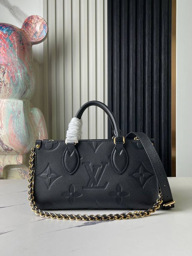 Top original single home shot M23640 Black full leather embossed square bag seri