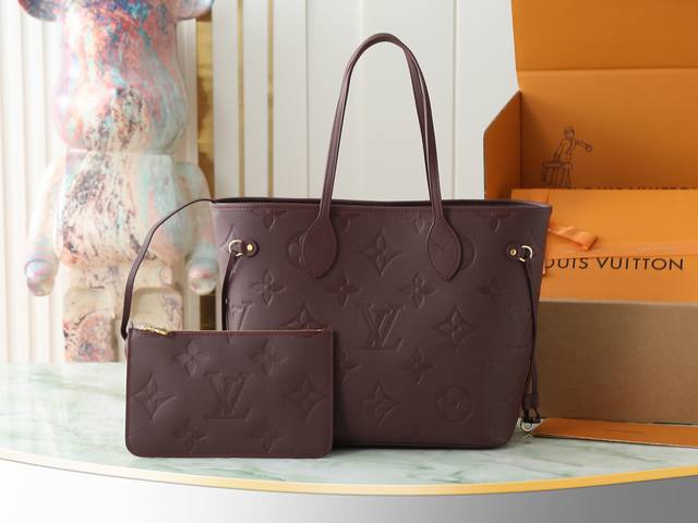 Top original single home real shot M46599 Burgundy M45686 Full leather embossed