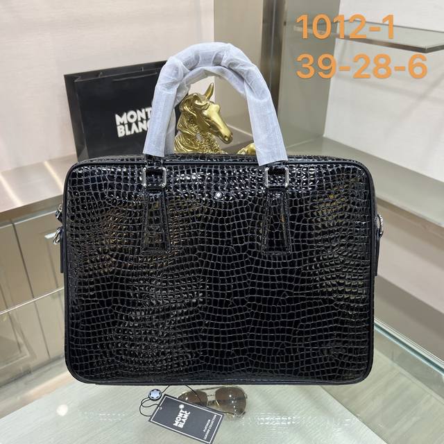 Montblanc 1012-1 briefcase is made of crocodile leather and is very wear-resista