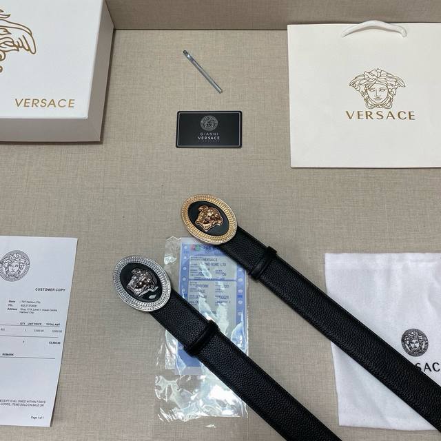 Brand: Versace Grade: Custom leather, new model. Band width 3.8cm. Oil edge exqu