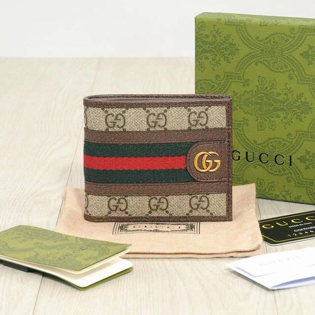 Color: Brown Size: 12X10 Gucci counter model Men's long and short style Fold in