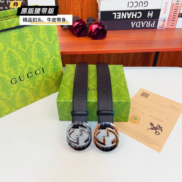 Original quality perforated Brand: Gucci G men's Color: black Buckle: gold and s