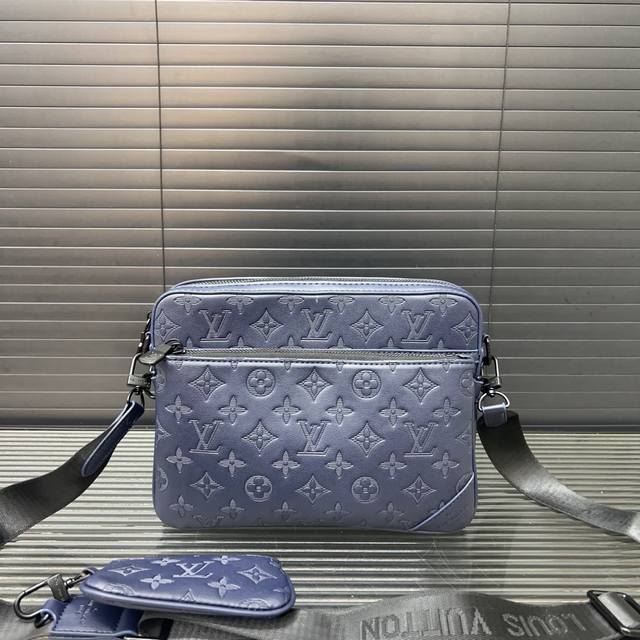 Louisvuitton Trio three-in-one embossed messenger bag shoulder bag unisex crossb