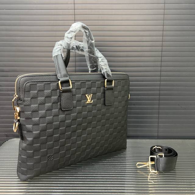 Louisvuitton Louis Vuitton Cowhide Briefcase Men's Bag Computer Bag Handbag Clas