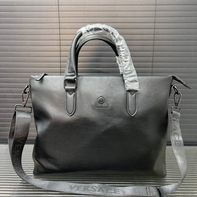 Versace leather briefcase men's bag computer bag handbag classic all-match real