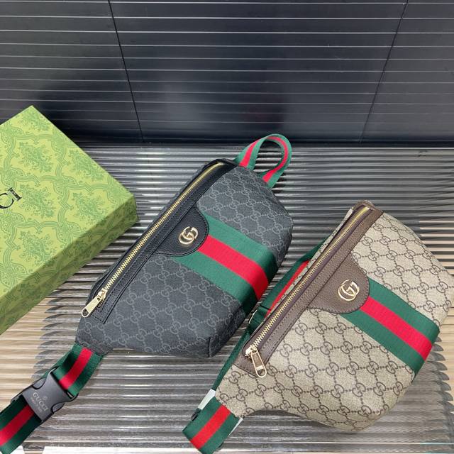 Gucci Ophidia Gg Ribbon Waist Bag Shoulder Crossbody Bag Chest Bag Original Fabr