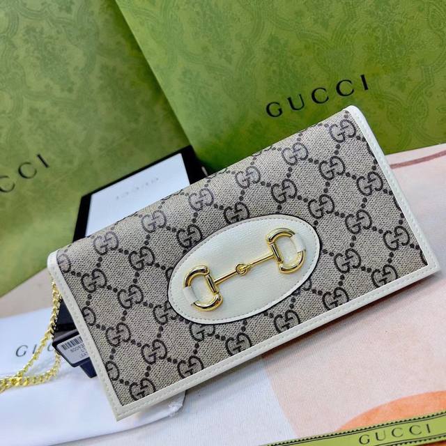 Guccl 621993 Chain bag Color White Brown Size: 19*10*4 1955 Saddle buckle Woc Mo