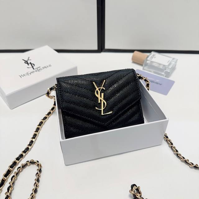 Color Black Size 12X10 Yves Saint Laurent Caviar Leather Multifunctional Small B