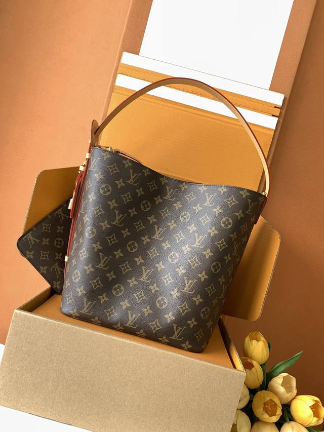 Super original full steel M12926 This Alin large handbag uses Monogram canvas to
