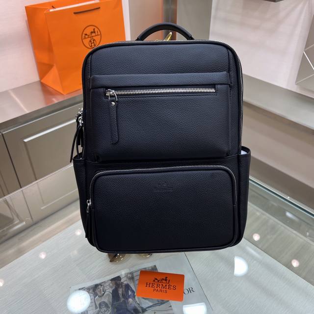 Hermes high-end custom men's backpack series Imported Hermes special cowhide, fa