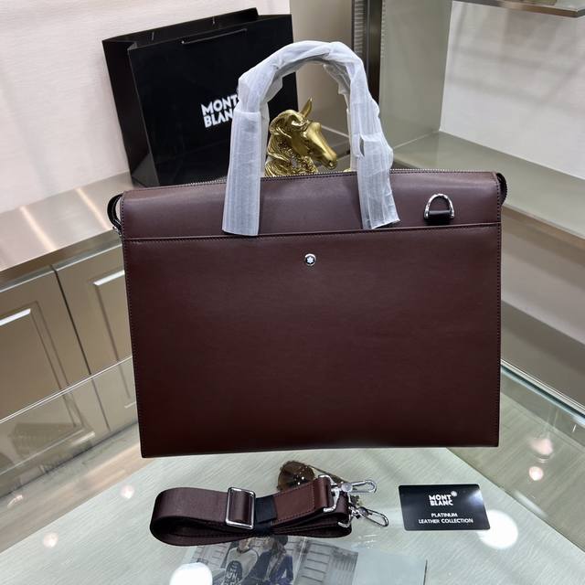 Montblanc International Montblanc's new men's shaped briefcase is made of import