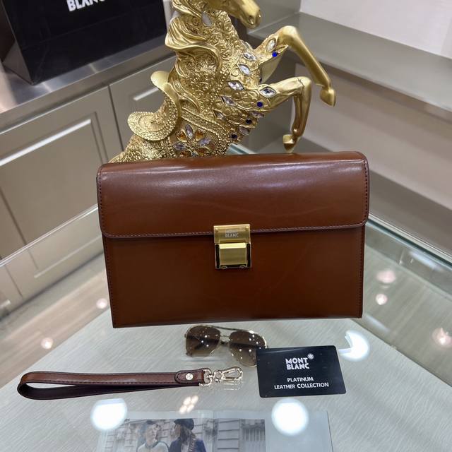 Montblanc International Montblanc's new men's shaped clutch is made of imported