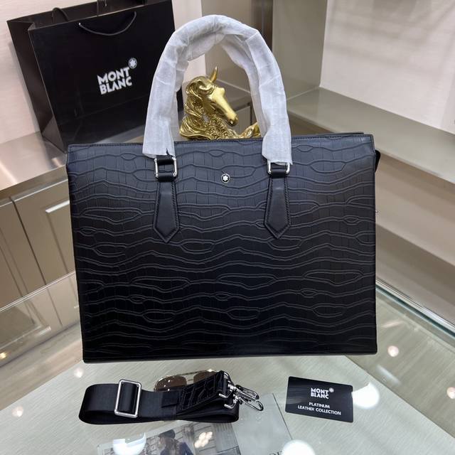 Montblanc Lnternational Montblanc's new briefcase is made of imported crocodile