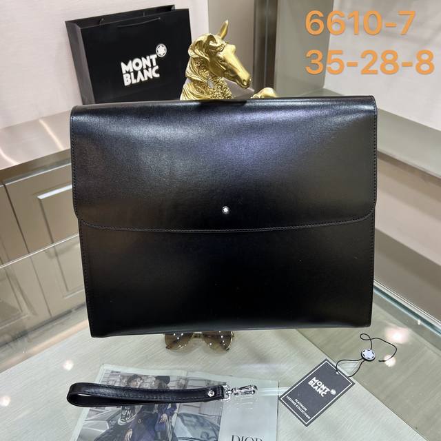 Montblanc 6610-7 Montblanc Clutch, Folder Rich and deep black leather color, ret