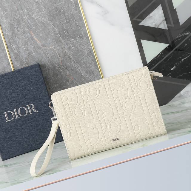 A5 Triangle Clutch Beige Dior Gravity Print Leather 10,500 Reference: 2Esca483Ll
