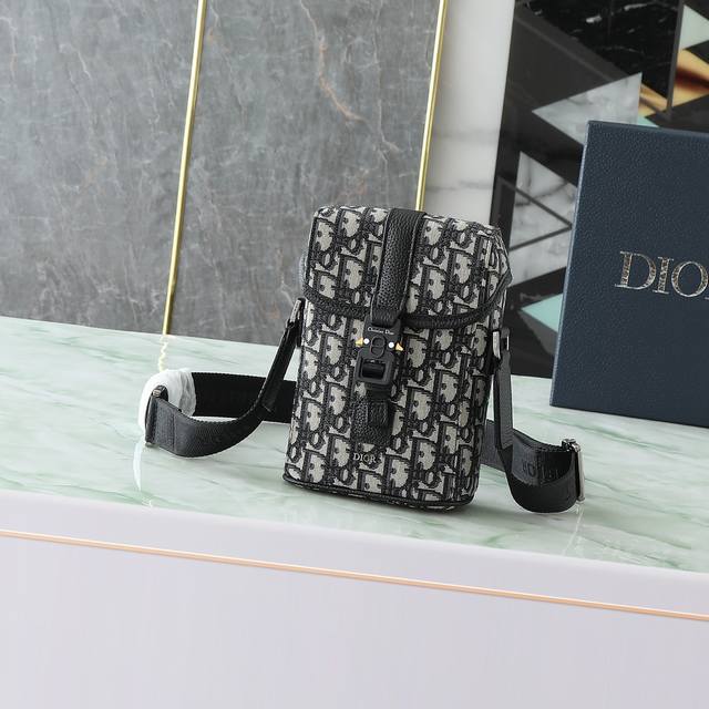 Mini Dior Hit The Road Vertical Flap Messenger Bag Beige and Black Code: 2Htca54