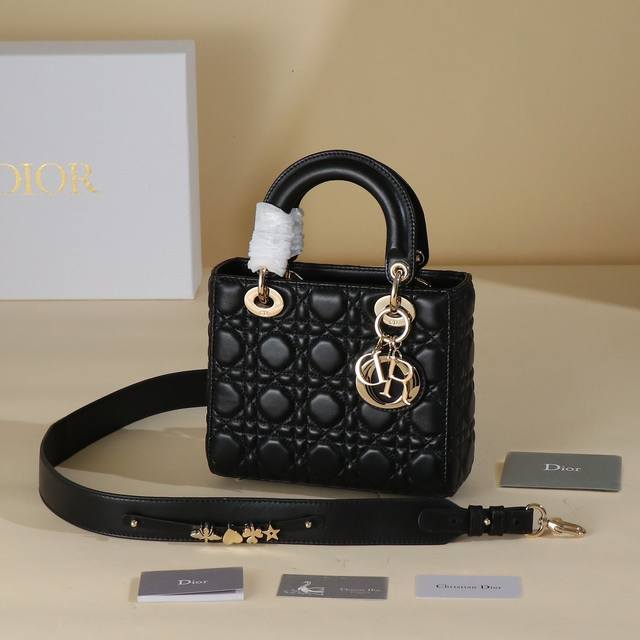 Small Lady Dior My Abcdior Black lambskin rattan check Exclusive channel Lady Di