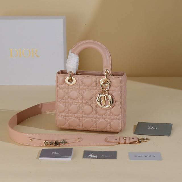 Small Lady Dior My Abcdior Bag Pink lambskin rattan check Exclusive channel Lady