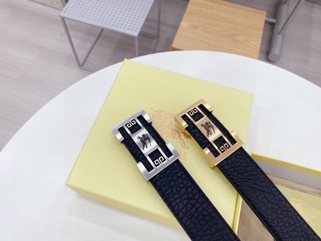 Burberry counter new men's high-end business style width 3.8cm double-sided firs