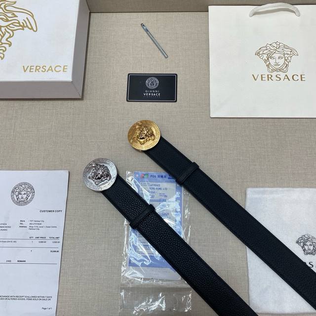 Brand: Versace Grade: imported cowhide, new model. Width 3.8cm. Oil edge exquisi
