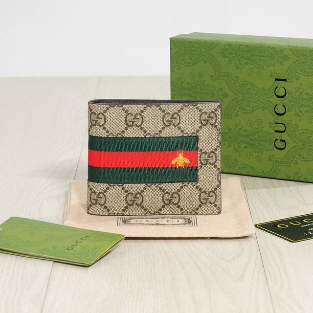 short color brown size short 12X10 Gucci counter men's short fold one-to-one Pvc
