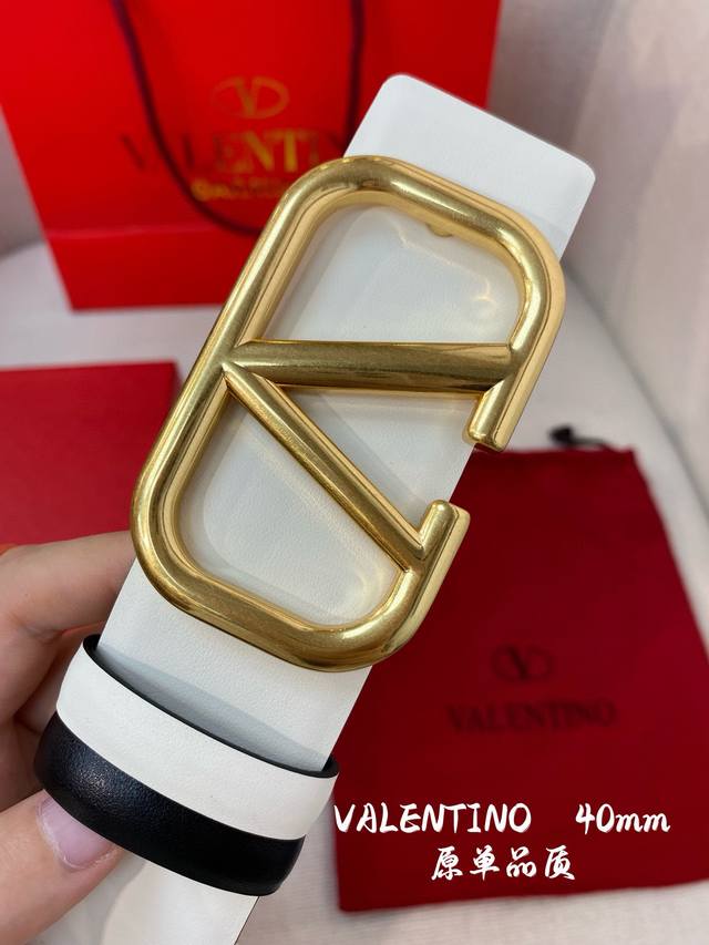 Valentino 40mm classic double-sided color dual-purpose double-sided top layer le