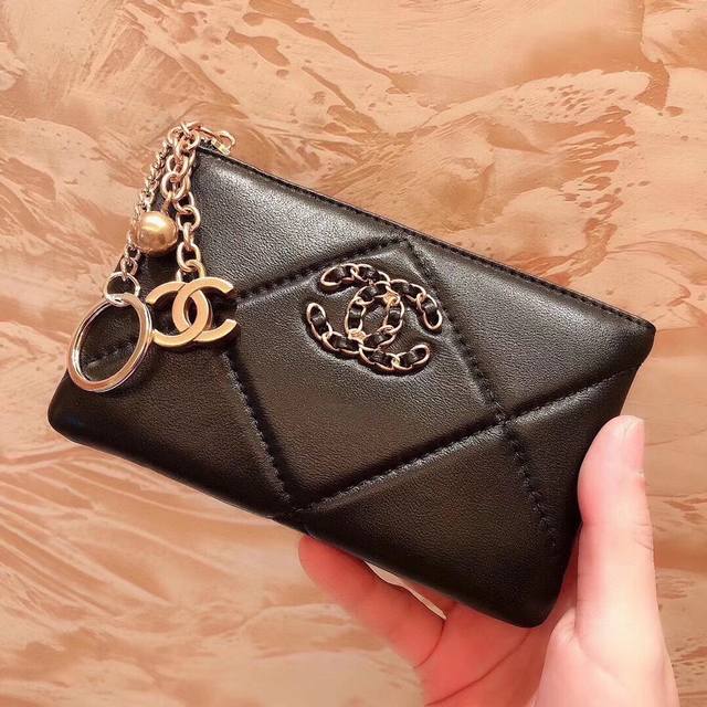 Color Black Size 14.5X9 Model X6059T# Chanel top grade lambskin coin purse with