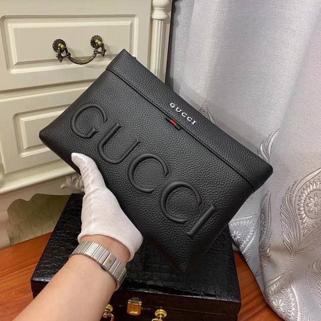 New Men's Clutch Model: 33208-1 Black High-end quality fabric uses imported scal