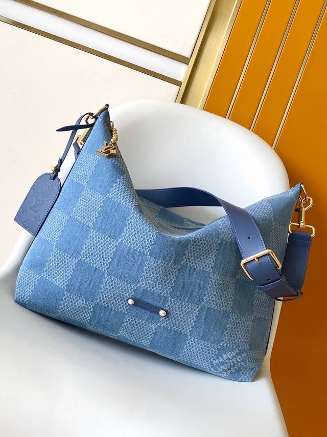 N00202 Top original 163 chips This Vagabond Hobo handbag is Damier Denim 3D cott