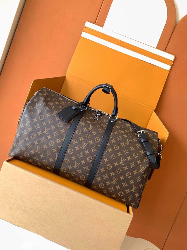 Super-grade all-steel duty-free version Lv Keepall 55 travel bag with shoulder s