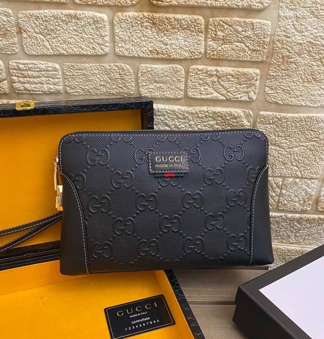 New Men's Clutch Model: 33046-2 Black High-end quality fabric uses imported scal