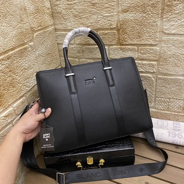 batch ~ Domineering original handbag. Montblanc briefcase. Model 33087-5 Black c