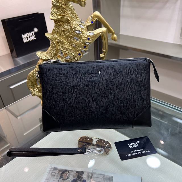 The latest Montblanc International clutch bag, imported top-grade original natur