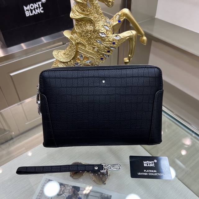 The latest Montblanc International clutch bag, imported top-grade original croco