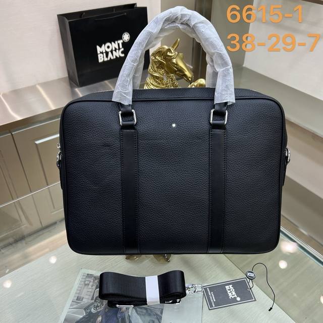 The latest Montblanc briefcase, imported top-grade original natural cowhide, com