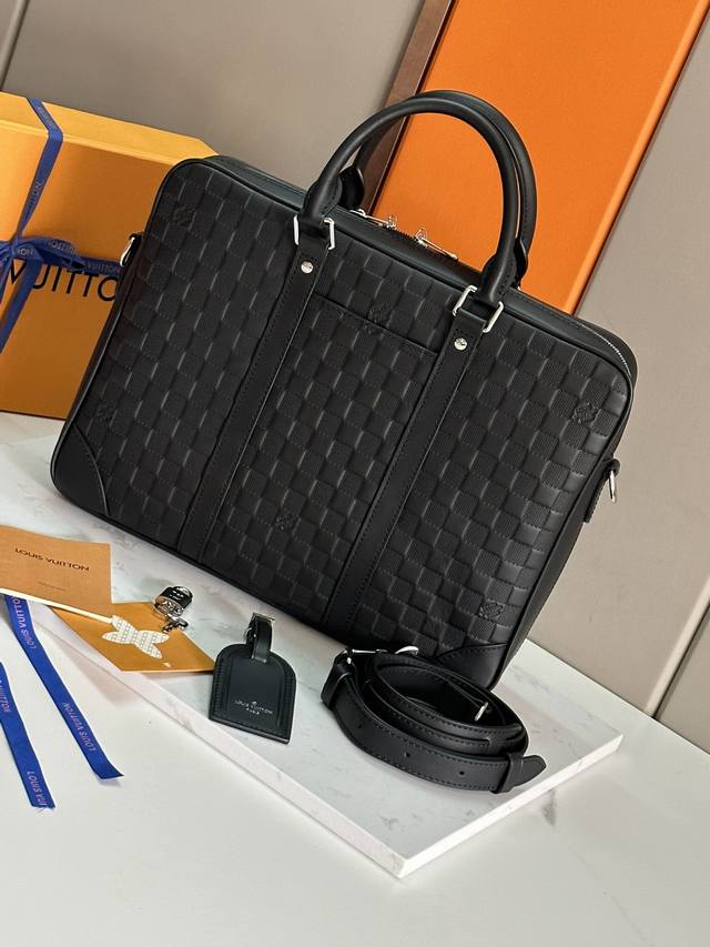Top original single [N40444 embossed This Voyage small briefcase is made of Dami